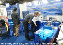 科晶联盟-美国MTI参加2012年美国密西根电池展(11月3日-15日)