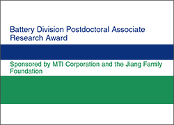 ECS电池研究部首次建立博士后奖，对全球进行亚洲城官网源研究的博士后开放，此奖是由MTI赞助的